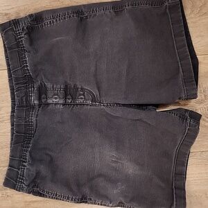 TOPO Designs Cotton Twill Shorts Men's Black Button Fly Elastic Waist size Med